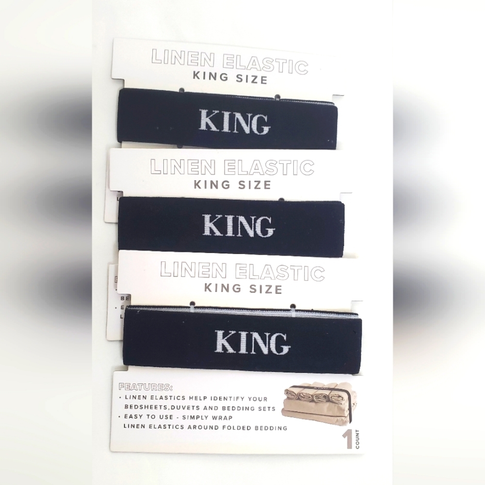 Vivitar Linen Elastic Bed Sheet Straps 6 Pack - 3 King Black/ 3 Queen grey - Picture 3 of 5
